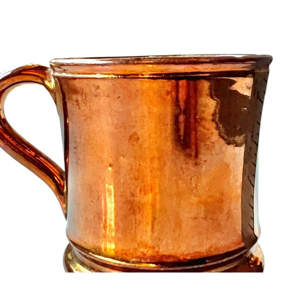 Vintage copper Glazed Cup with porcelain Interior - Picture 9 of 10